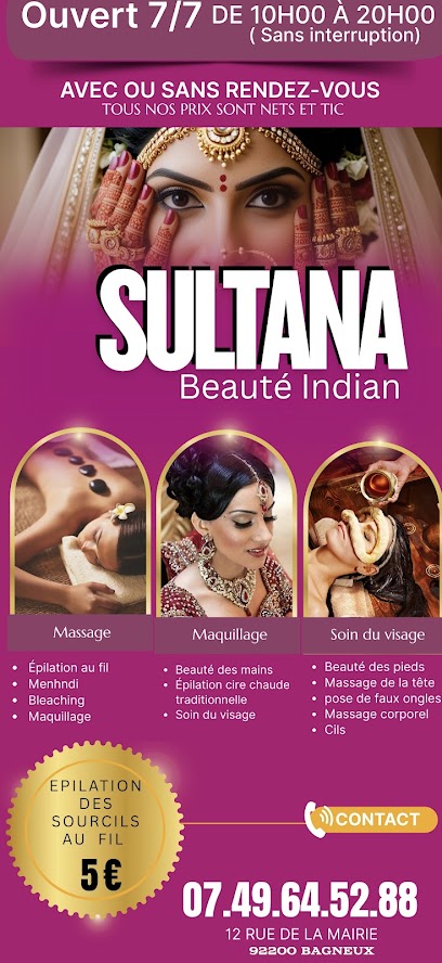 Sultana Beaute Indian, Institut De Beauté à Bagneux